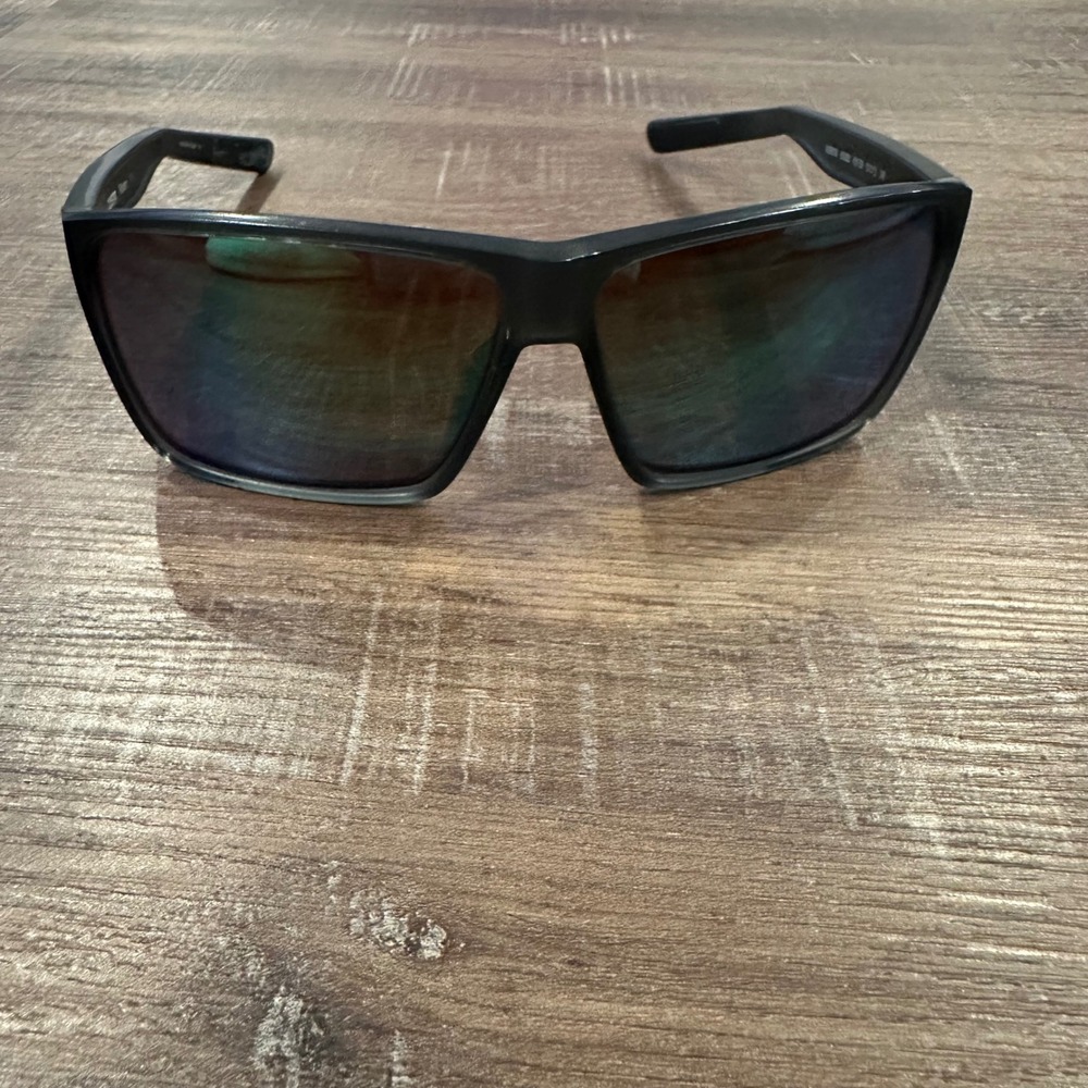 Costa Del Mar Rincon Sunglasses Matte Smoke Crystal Green Mirror 580G Mens Large